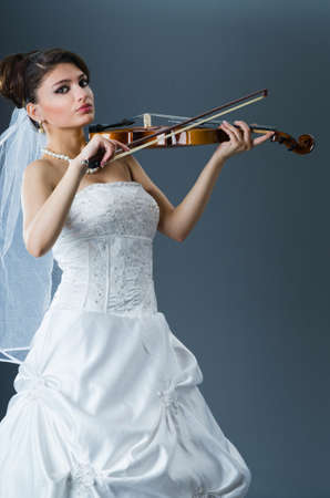 Beautiful bride in studio shootingの写真素材