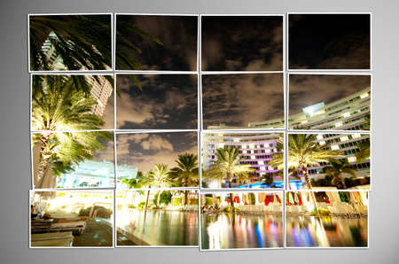 Photo cut into pieces with nature conceptのeditorial素材