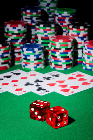 Casino concept with chips and cardsの写真素材