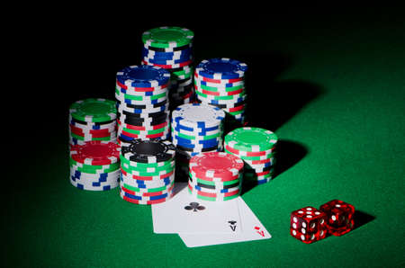 Casino concept with chips and cards