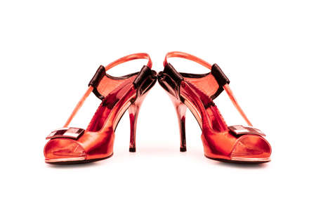 Female shoes on white backgroundの写真素材