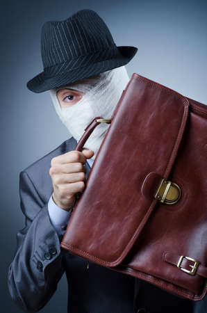 Man covered in medical bandagesの写真素材