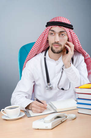 Arab doctor working in hospitalの写真素材