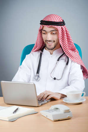 Arab doctor working in hospitalの写真素材