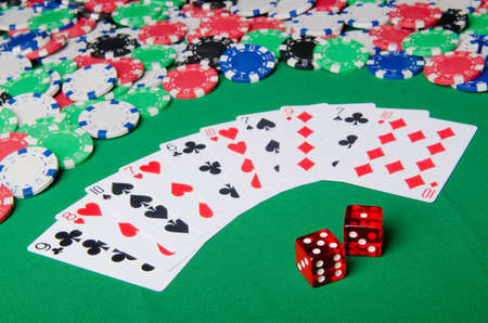 Casino concept with chips and cardsの写真素材