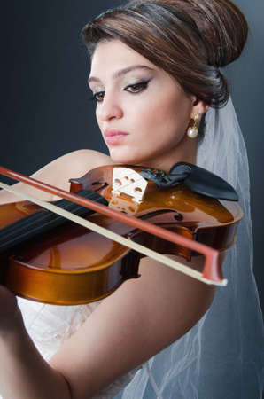 Beautiful bride in studio shootingの写真素材
