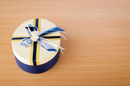 Giftbox on the wooden tableの写真素材
