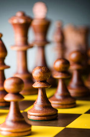 Chess concept with various piecesの写真素材