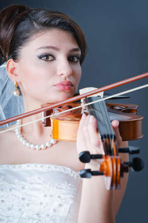 Beautiful bride in studio shootingの写真素材