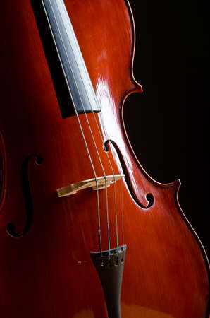 Music Cello in the dark roomの写真素材