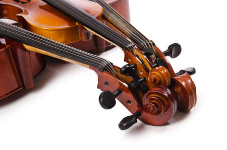 Musical instruments isolated on whiteの写真素材