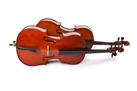 Musical instruments isolated on whiteの写真素材