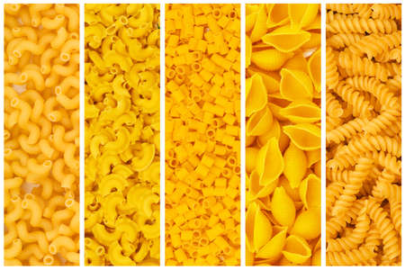 Set of various pasta backgroundsの写真素材