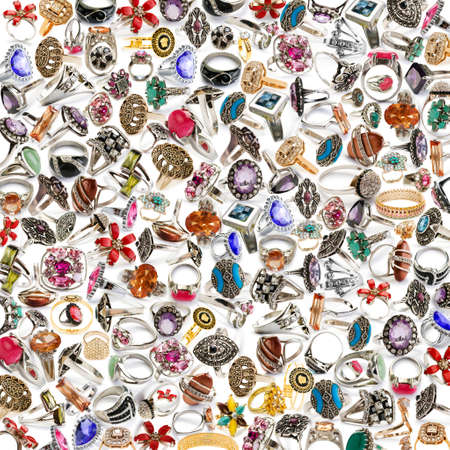 Background made of many ringsの写真素材