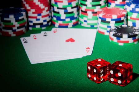 Casino concept with chips and cardsの写真素材