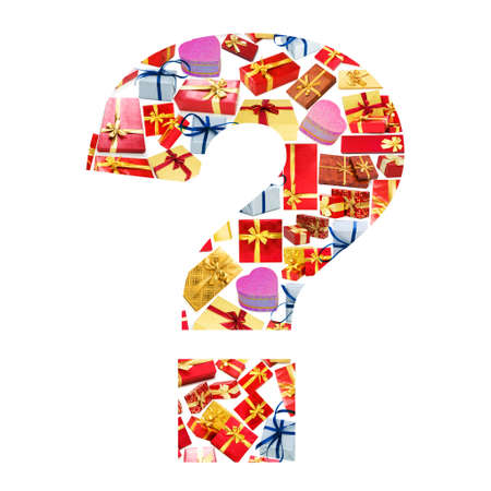 Question mark - Alphabet made of giftboxes