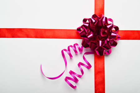 Celebration ribbons on white backgroundの写真素材