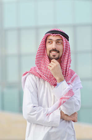 Arab on the street in summerの写真素材