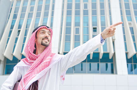 Arab on the street in summerの写真素材