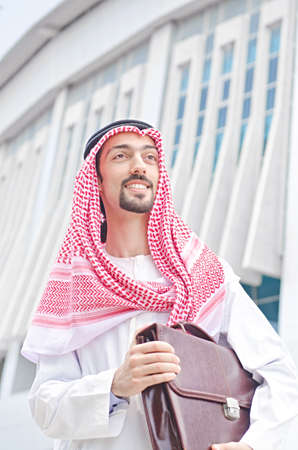 Arab on the street in summerの写真素材