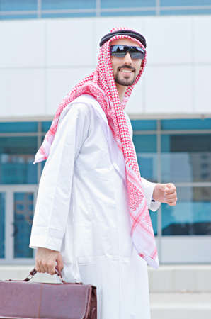 Arab on the street in summerの写真素材