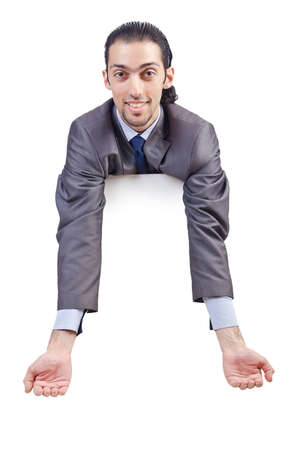 Businessman with blank messageの写真素材