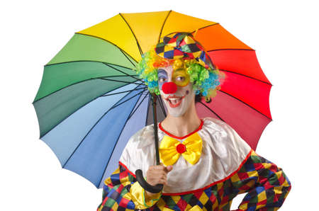 Funny clown on the whiteの写真素材