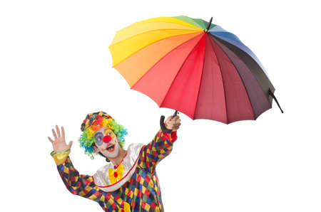 Funny clown on the whiteの写真素材