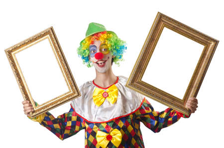 Funny clown on the whiteの写真素材