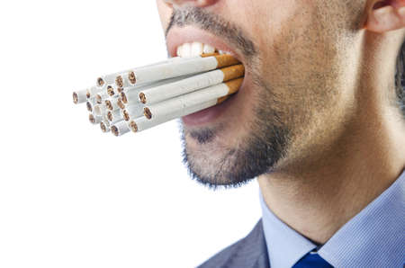 Anti smoking concept with man