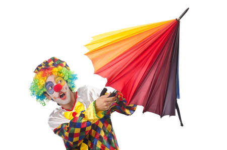 Funny clown on the whiteの写真素材