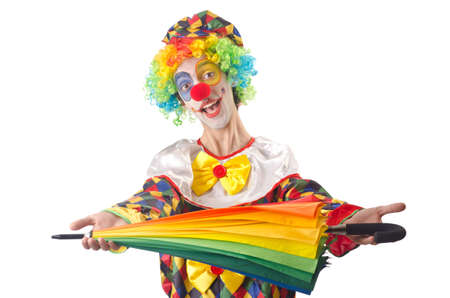 Funny clown on the whiteの写真素材