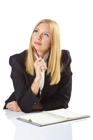 Businesswoman sitting at the deskの写真素材