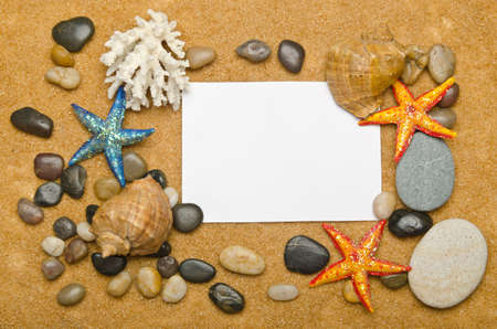 Blank message on the sandの写真素材