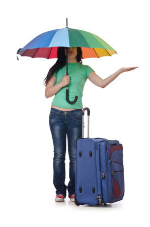 Girl preparing for her summer vacationの写真素材
