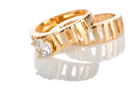 Jewellery ring isolated on whiteの写真素材