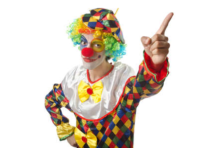Funny clown on the whiteの写真素材