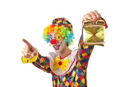Funny clown on the white