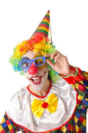 Funny clown on the whiteの写真素材