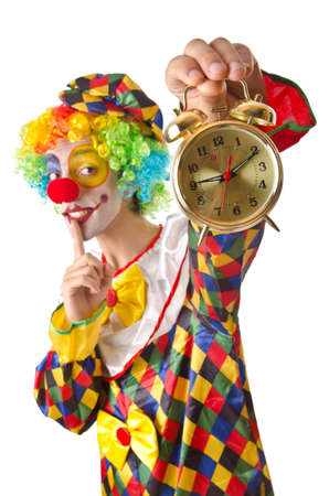 Funny clown on the whiteの写真素材
