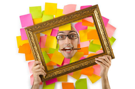 Man with  frame