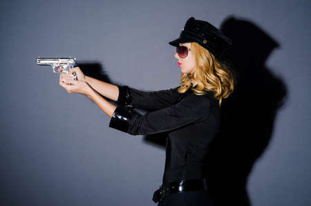 Young attractive woman policeの写真素材