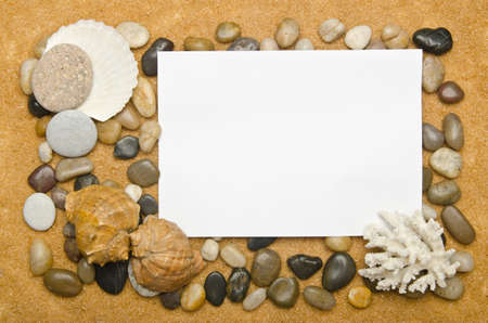 Blank message on the sandの写真素材