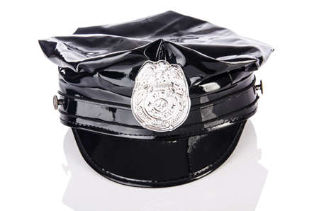 Police accessories isolated on whiteの写真素材