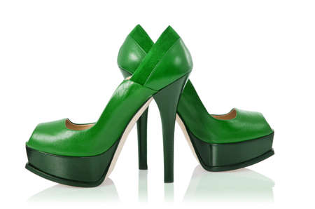 Woman shoes isolated on whiteの写真素材