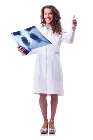 Female doctor with x-ray scanの写真素材