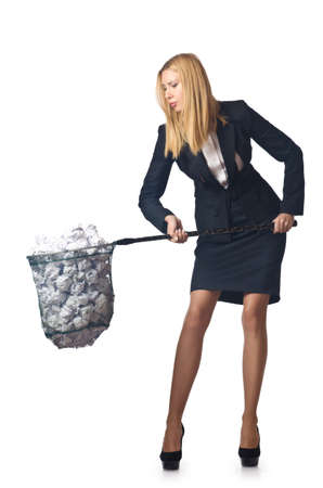 Net for butterflies on whiteの写真素材