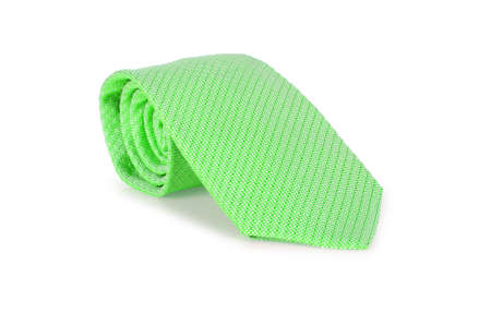 Elegant silk male tie ( necktie ) on whiteの写真素材