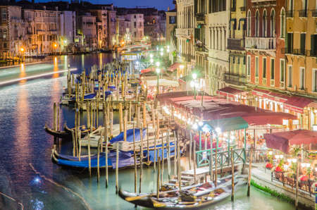 VENICE, ITALY - JUNE 30: View from Rialto bridge on June 30, 2012 in Venice, Italy. Rialto is the biggest bridge in Veniceのeditorial素材