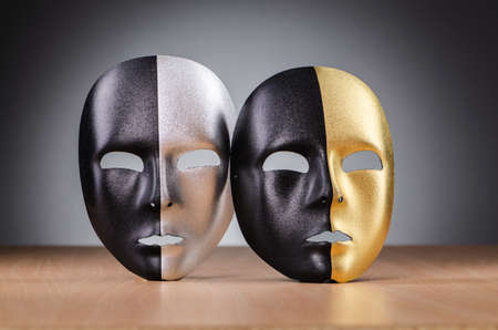 Mask against the dark backgroundの写真素材